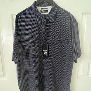 NWT Kenneth Cole Pattern Short Sleeve Button Down Shirt Big & Tall 3X